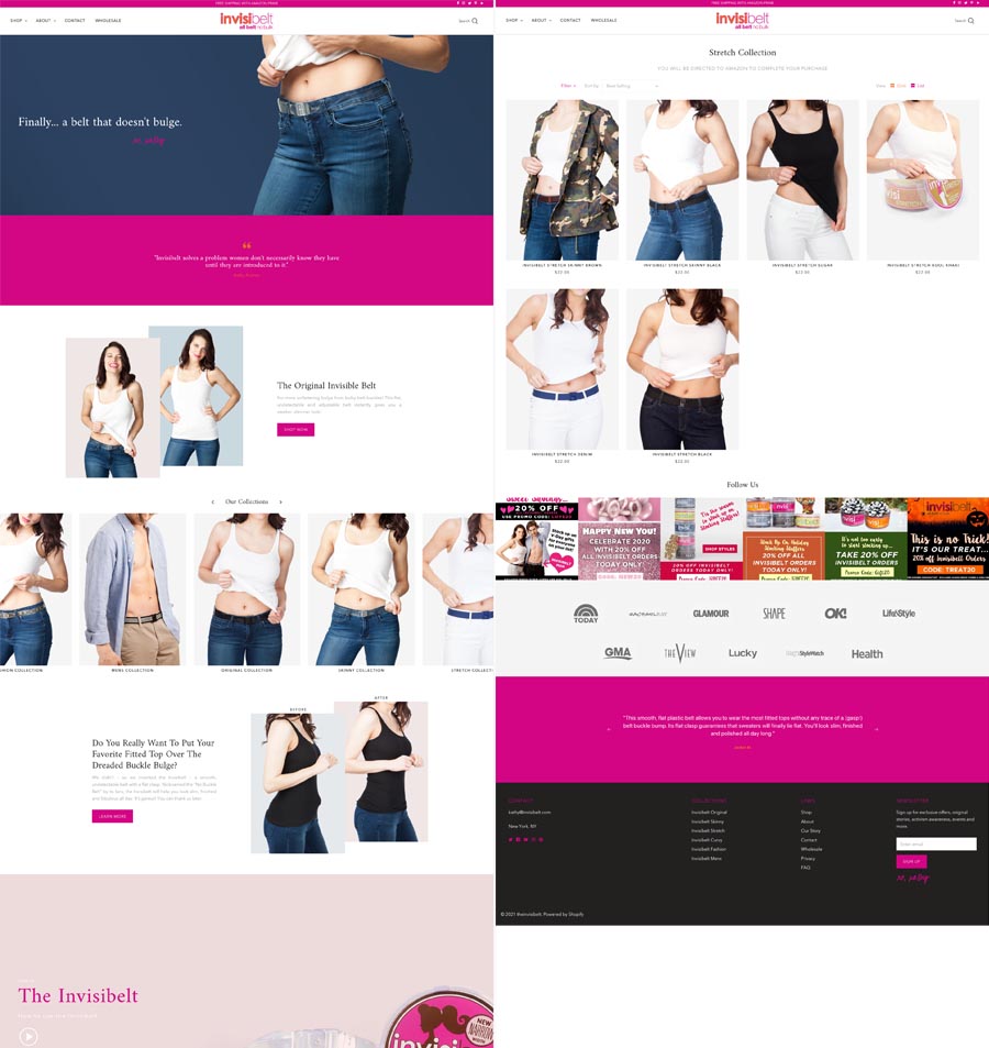 Invisibelt Shopify E-Commerce Website