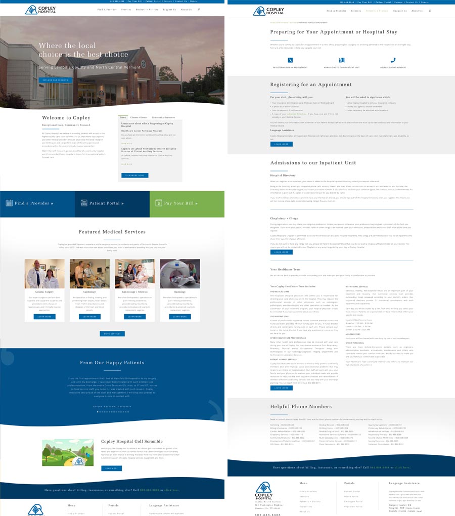Copley Hospital Web Design and Development