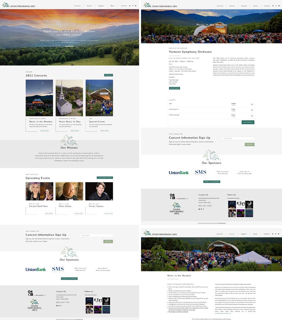 Stowe Performing Arts Web Design and Development