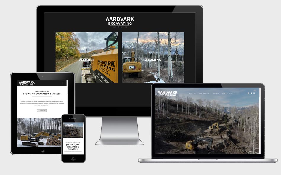 Aardvark Excavating WordPress web design and development